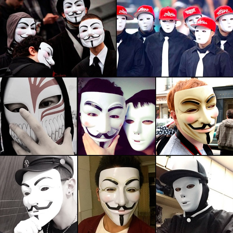 1PCS Party Masks V for Vendetta Mask Anonymous Guy Fawkes Fancy Cosplay Accessory Halloween Party Masks