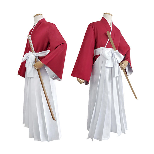 Anime Rurouni Kenshin Himura Kenshin Cosplay Costume Wig Himura Kimono Haori Kendo Outfit Halloween Unisex Classic Uniform Suit