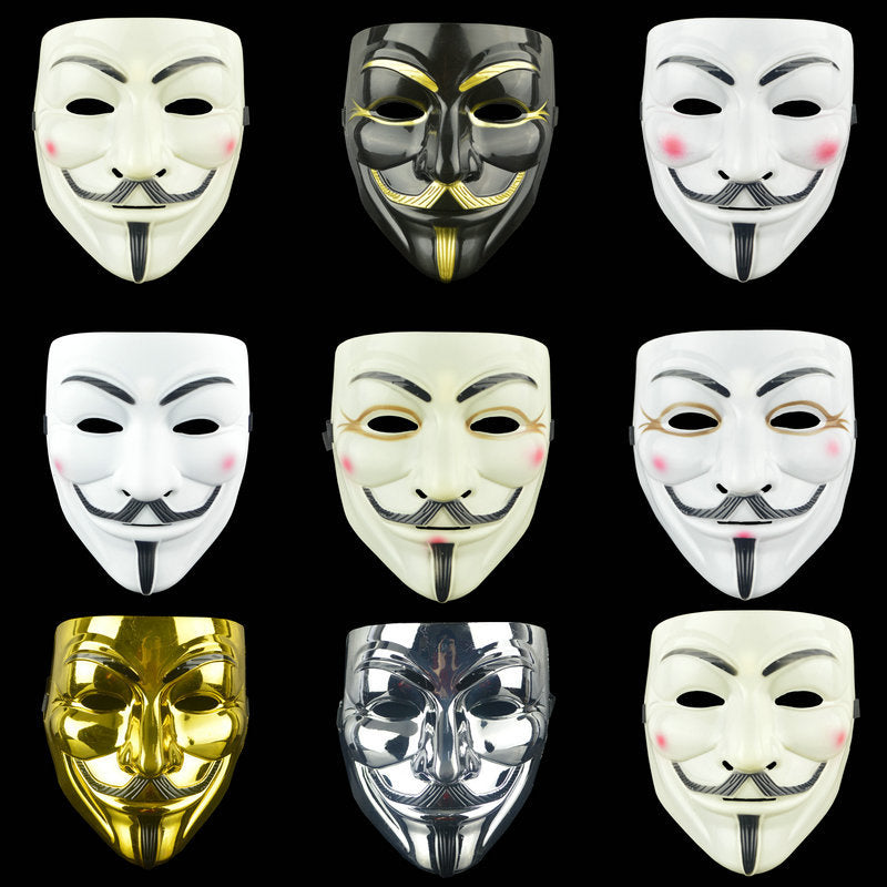 1PCS Party Masks V for Vendetta Mask Anonymous Guy Fawkes Fancy Cosplay Accessory Halloween Party Masks